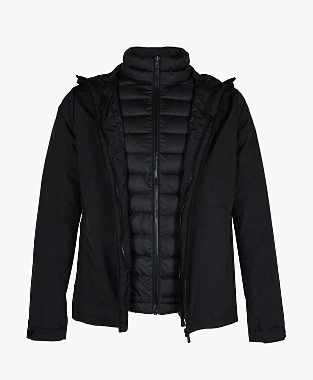 Erkek Siyah Suya Dayanıklı Kaz Tüyü Çift Taraflı Mont - 6