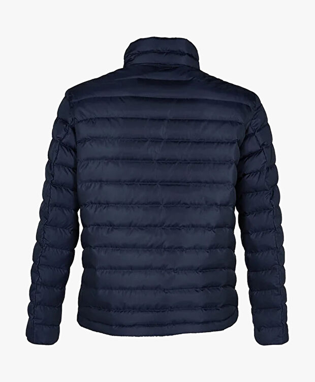 Erkek Lacivert Su Geçirmez Kaz Tüyü Çift Taraflı Mont - 5