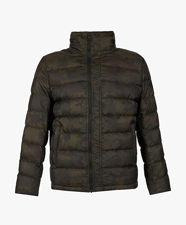 Erkek Haki Siyah Suya Dayanıklı Kaz Tüyü Mont - 1