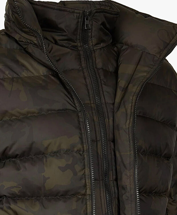 Erkek Haki Siyah Suya Dayanıklı Kaz Tüyü Mont - 5