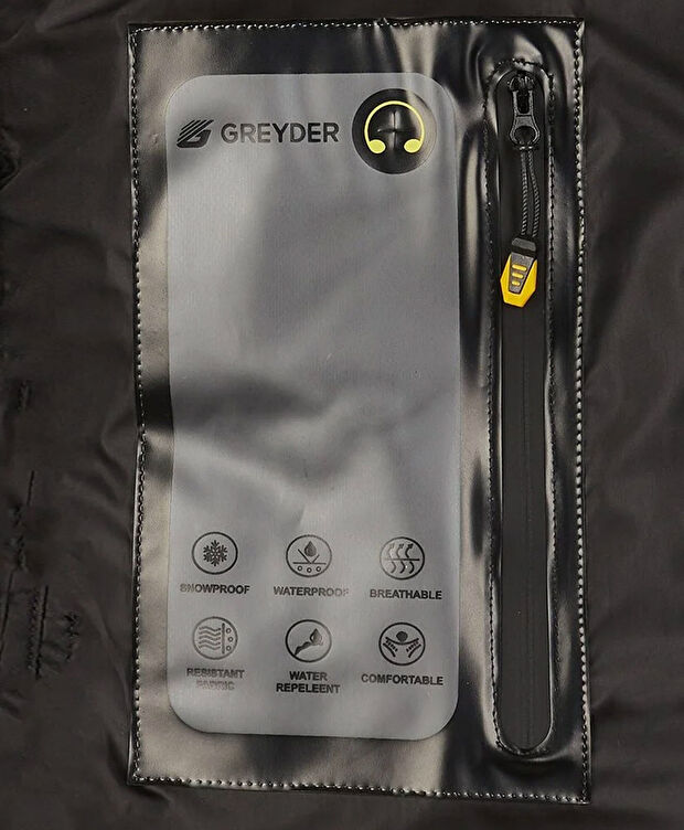 Erkek Haki Siyah Suya Dayanıklı Kaz Tüyü Mont - 6