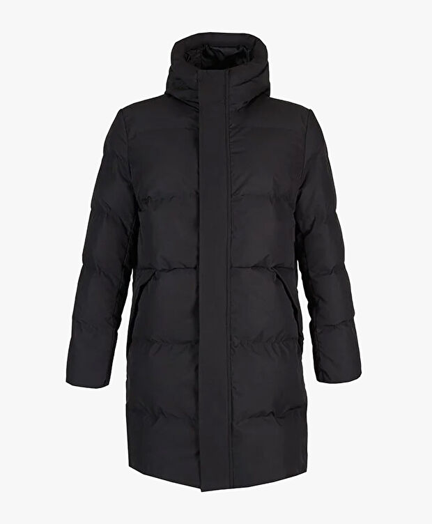 Erkek Siyah Suya Dayanıklı Kaz Tüyü Mont - 1