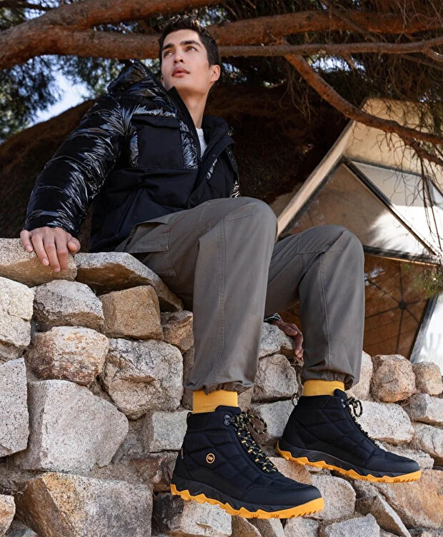 Erkek Siyah Suya Dayanıklı Kaz Tüyü Mont - 6