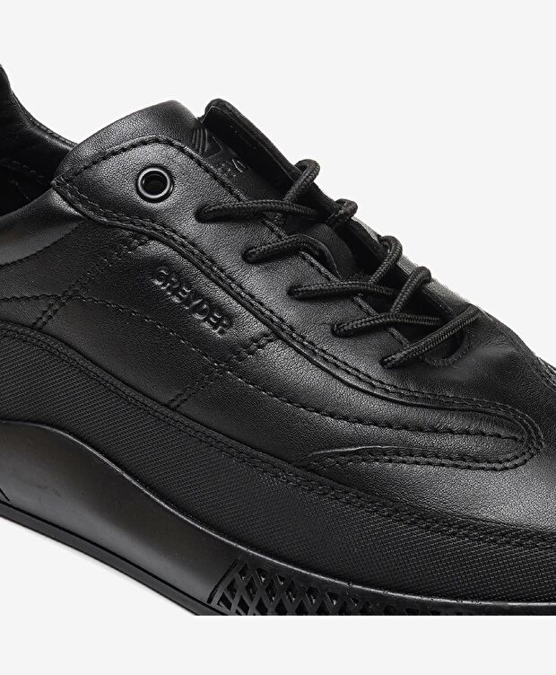 Erkek Siyah Hakiki Deri Casual Ayakkabı - 4