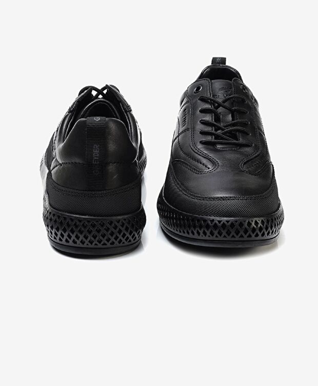 Erkek Siyah Hakiki Deri Casual Ayakkabı - 6