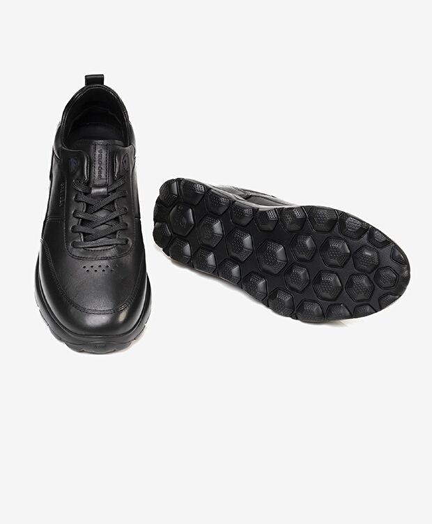 Erkek Siyah Hakiki Deri Casual Ayakkabı - 4