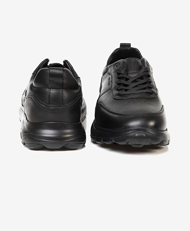 Erkek Siyah Hakiki Deri Casual Ayakkabı - 5