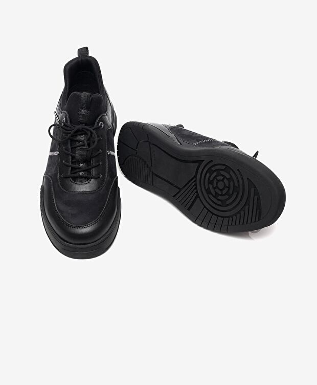 Erkek Siyah Hakiki Deri Casual Ayakkabı - 5