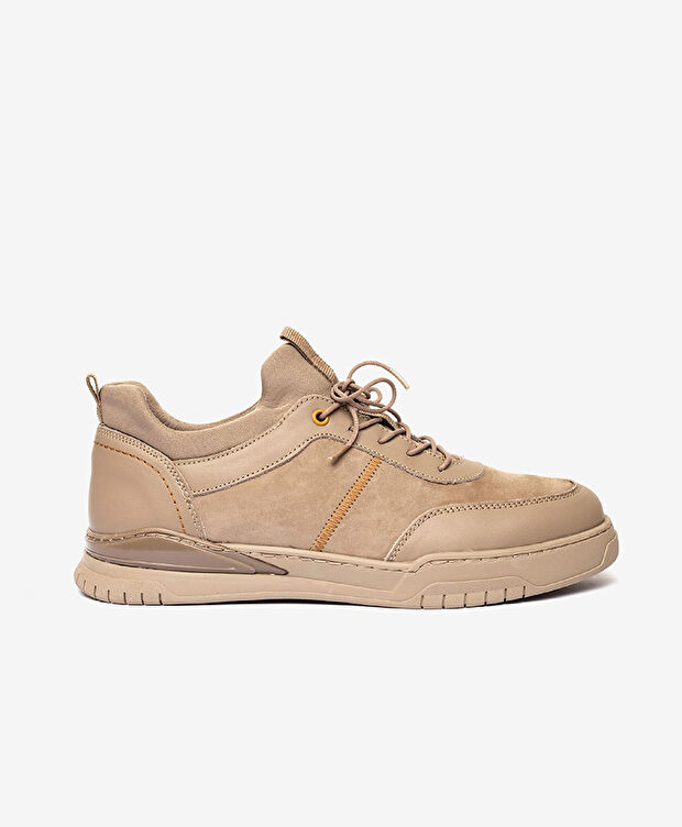 Erkek Taupe Hakiki Deri Casual Ayakkabı - 2