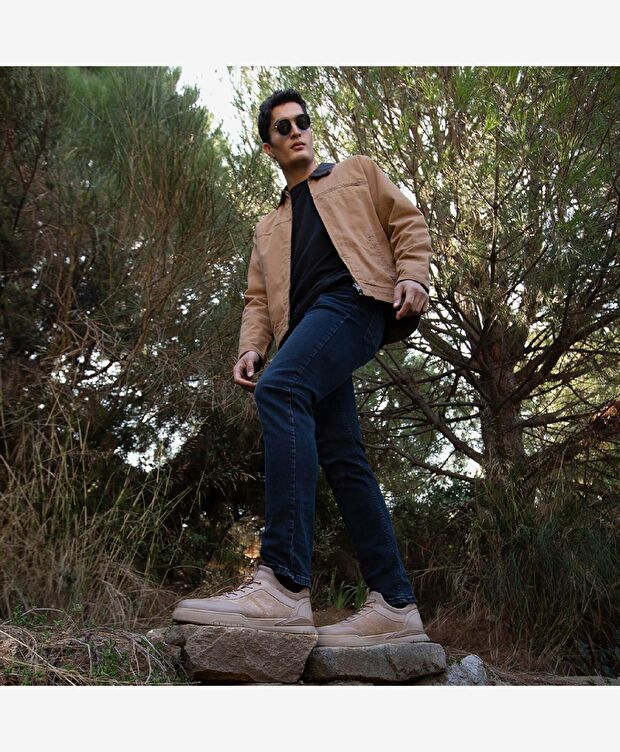 Erkek Taupe Hakiki Deri Casual Ayakkabı - 3