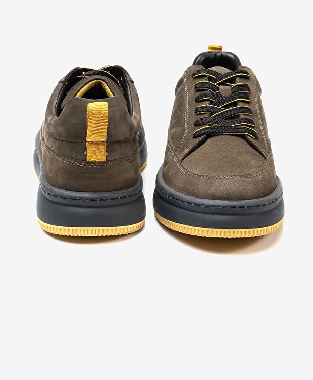 Erkek Duman Hakiki Deri Sneaker Ayakkabı - 6