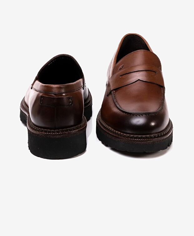 Erkek Kahverengi Hakiki Deri Klasik Ayakkabı - 6