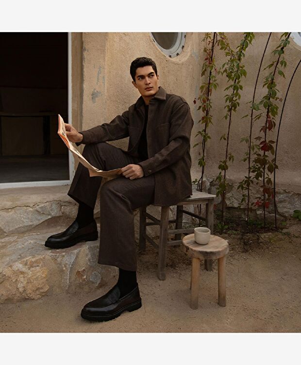 Erkek Siyah Hakiki Deri Klasik Ayakkabı - 2