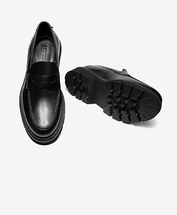 Erkek Siyah Hakiki Deri Klasik Ayakkabı - 6