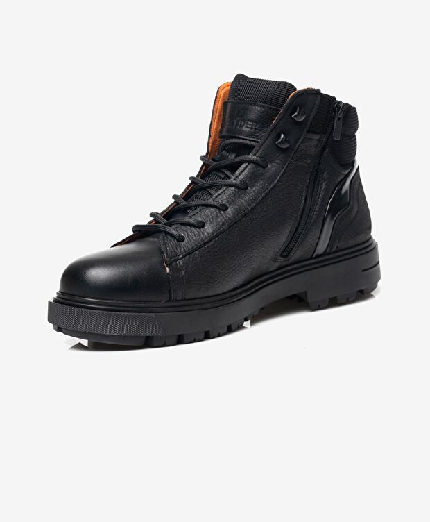Erkek Siyah Hakiki Deri Casual Bot - 2