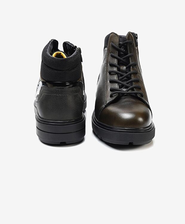 Erkek Haki Hakiki Deri Casual Bot - 7