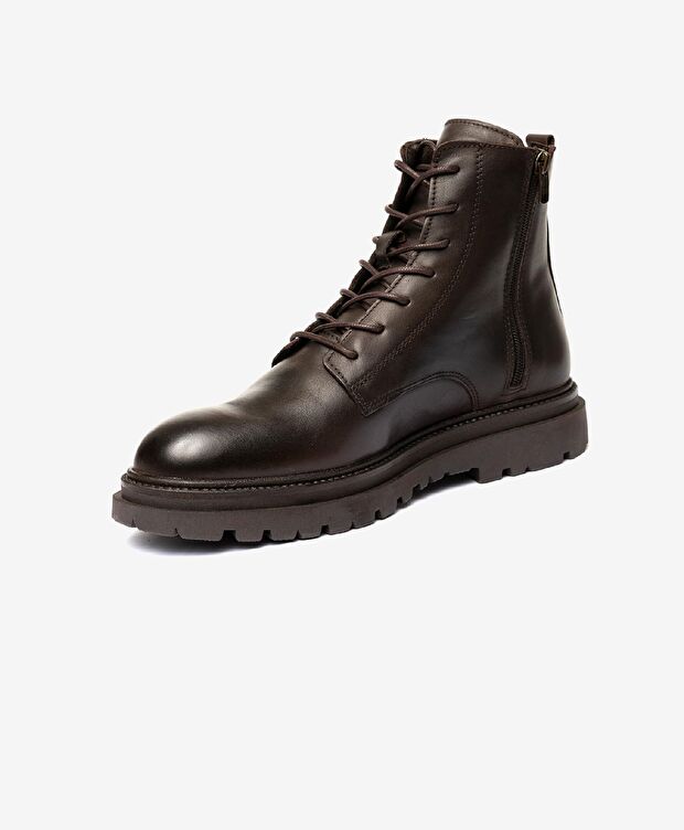 Erkek Kahverengi Hakiki Deri Military Bot - 2