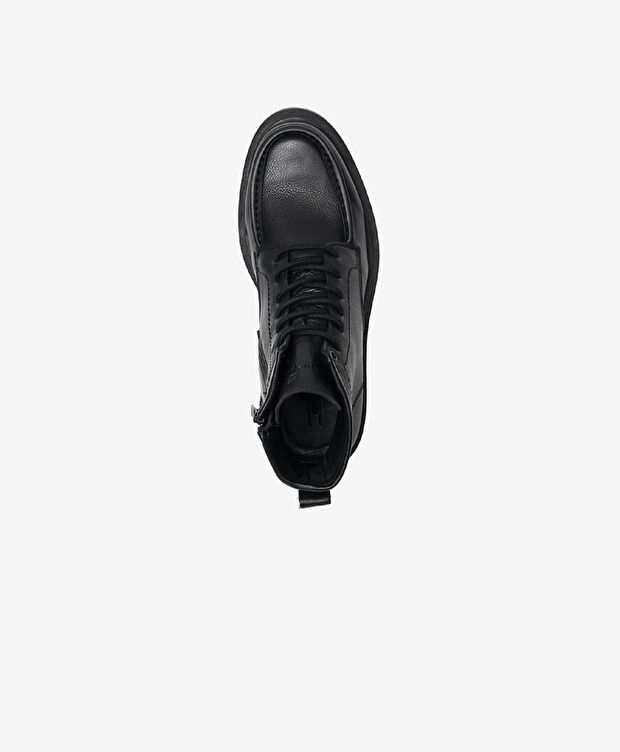 Erkek Siyah Hakiki Deri Casual Bot - 3