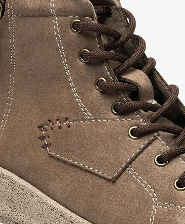 Erkek Vizon Hakiki Deri Sneaker Bot - 5