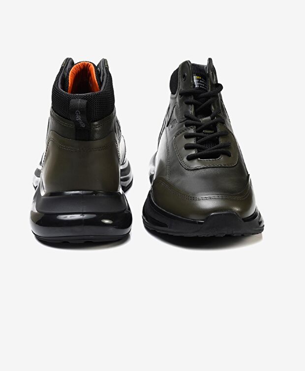 Erkek Haki Hakiki Deri Sneaker Bot - 6