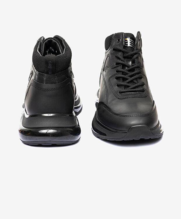 Erkek Siyah Hakiki Deri Sneaker Bot - 5