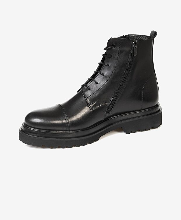 Erkek Siyah Hakiki Deri Casual Bot - 2