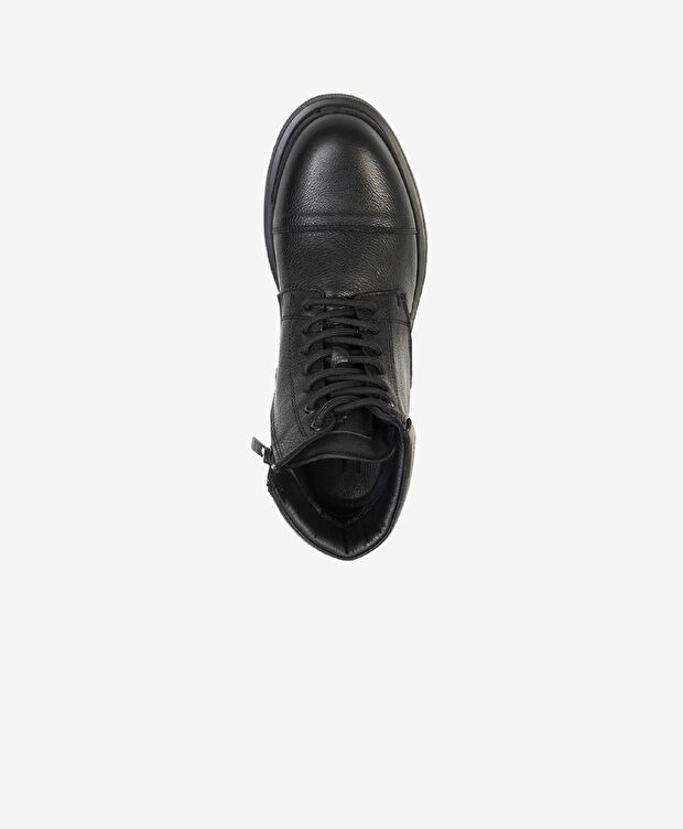 Erkek Siyah Hakiki Deri Casual Bot - 3