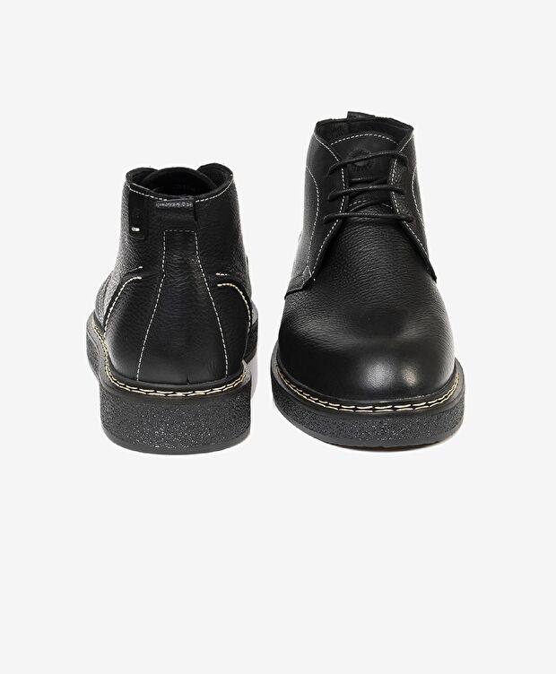 Erkek Siyah Hakiki Deri Klasik Bot - 6