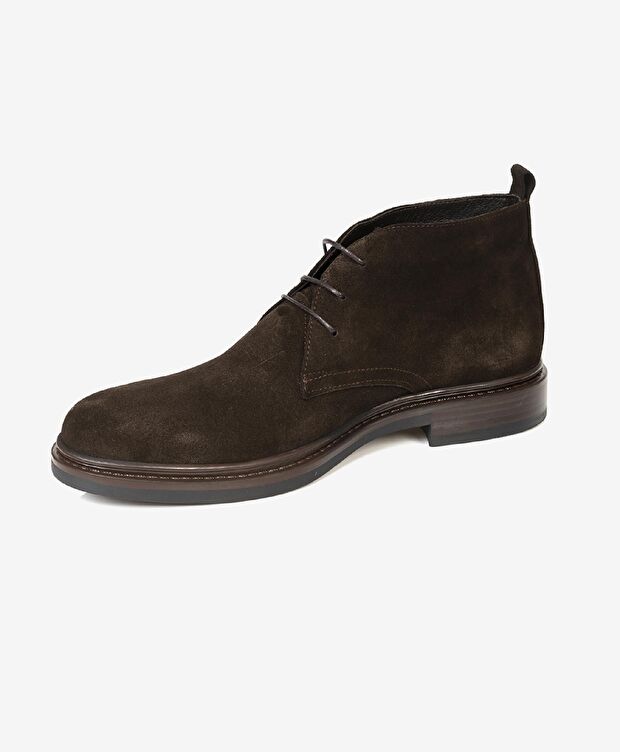 Erkek kahverengi Hakiki Deri Termo Taban Klasik Bot - 2