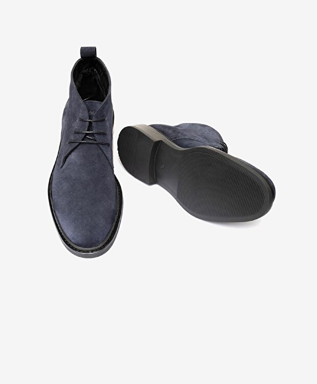 Erkek Lacivert Hakiki Deri Klasik Bot - 5