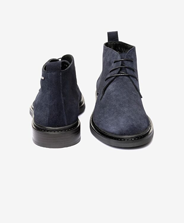 Erkek Lacivert Hakiki Deri Klasik Bot - 6