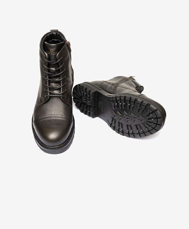 Erkek Yeşil Hakiki Deri Casual Bot - 5