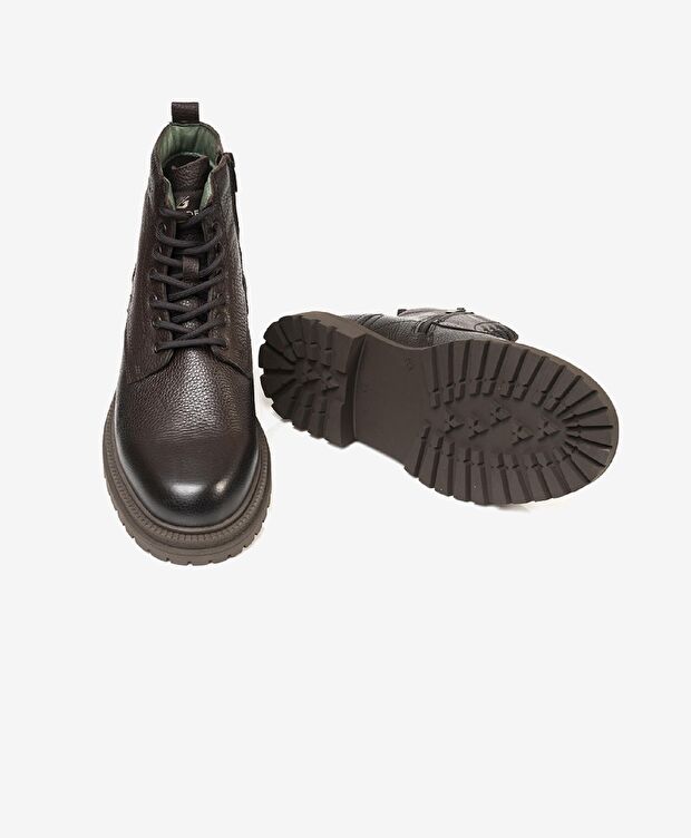 Erkek kahverengi Hakiki Deri Casual Bot - 5