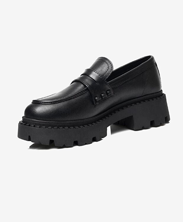 Kadın Siyah Hakiki Deri Loafer Ayakkabı - 2