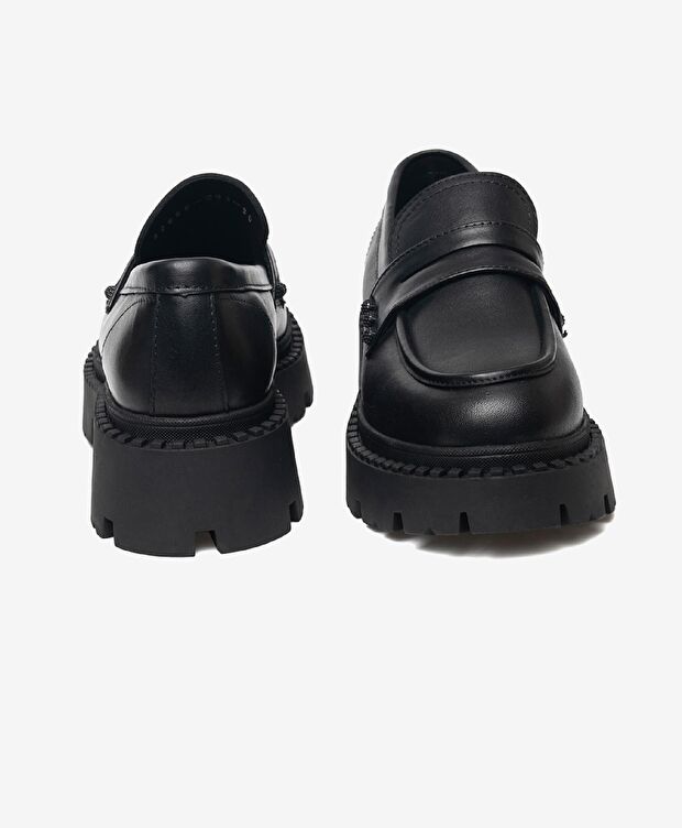 Kadın Siyah Hakiki Deri Loafer Ayakkabı - 6