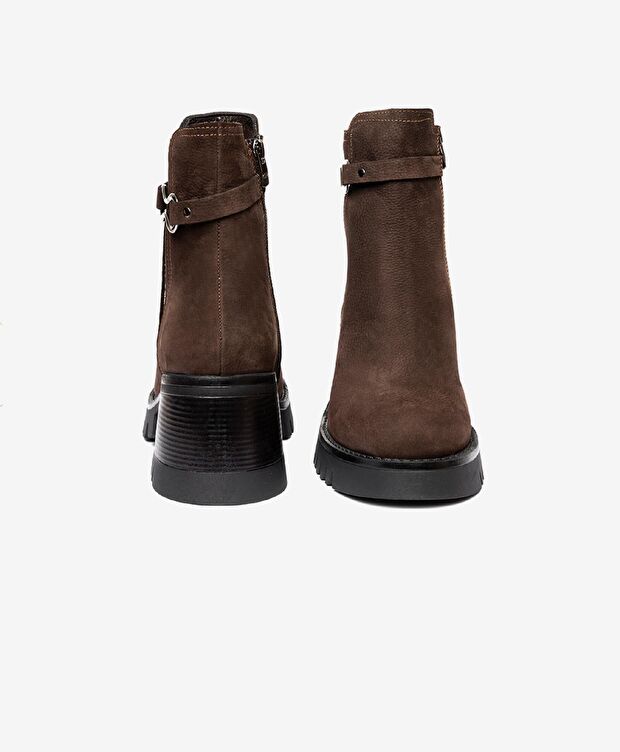 Kadın Kahverengi Hakiki Deri Topuklu Bot - 6