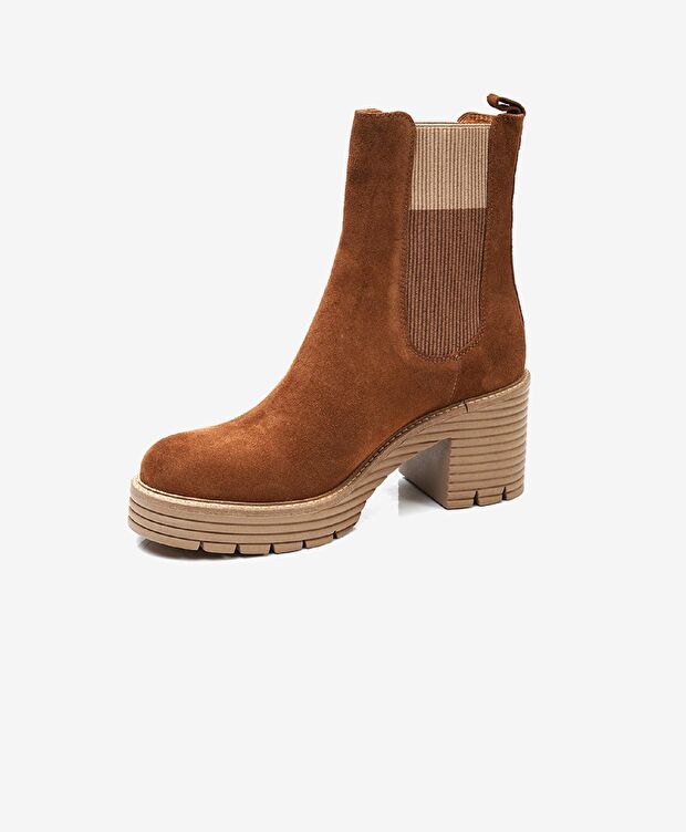 Kadın Taba Hakiki Deri Topuklu Bot - 2