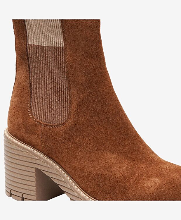 Kadın Taba Hakiki Deri Topuklu Bot - 4