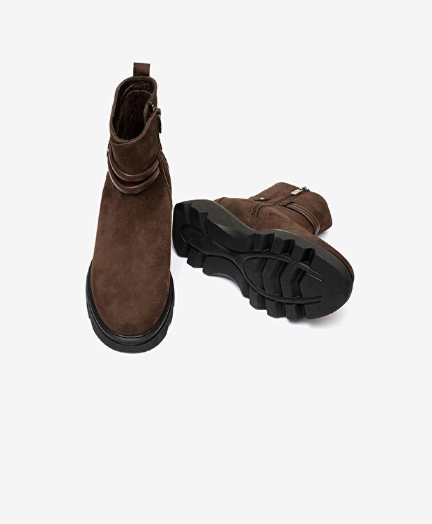 Kadın Kahverengi Hakiki Deri Comfort Bot - 5