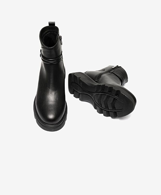 Kadın Siyah Hakiki Deri Comfort Bot - 5