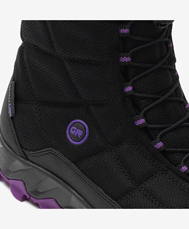 Kadın Siyah Mor Su Geçirmez Bot - 4