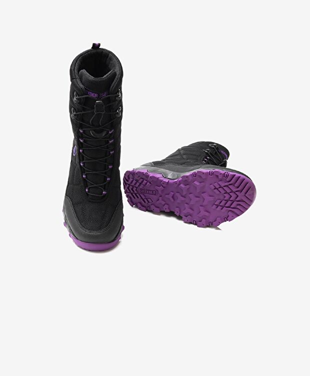 Kadın Siyah Mor Su Geçirmez Bot - 5