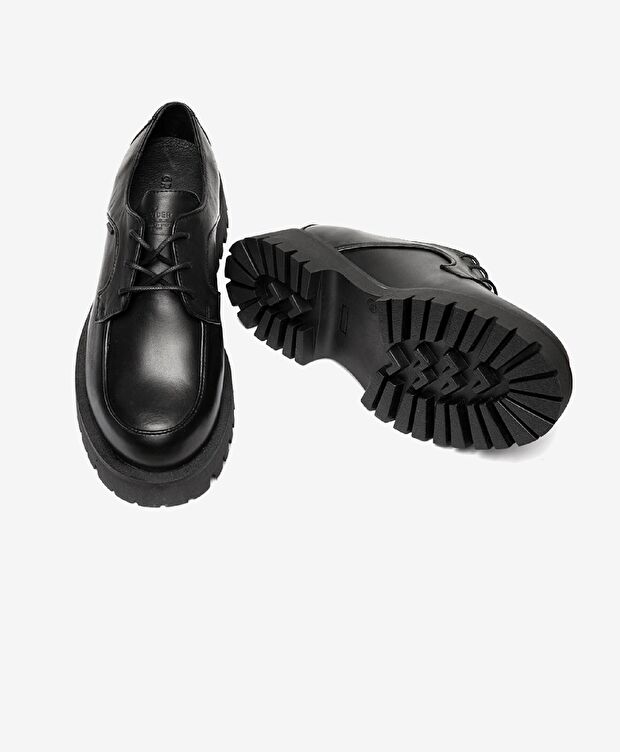 Kadın Siyah Hakiki Deri Oxford Ayakkabı - 6