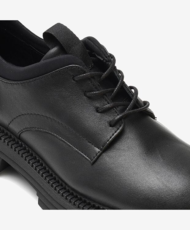 Kadın Siyah Hakiki Deri Oxford Ayakkabı - 4