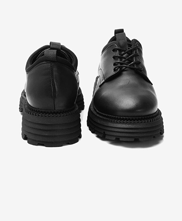 Kadın Siyah Hakiki Deri Oxford Ayakkabı - 6