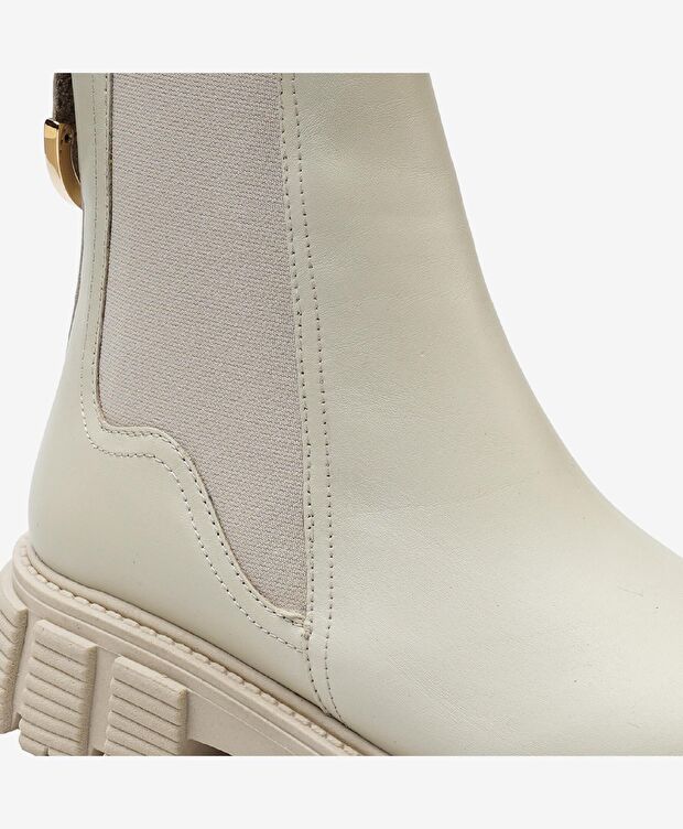 Kadın Ekru Hakiki Deri Chelsea Bot - 4
