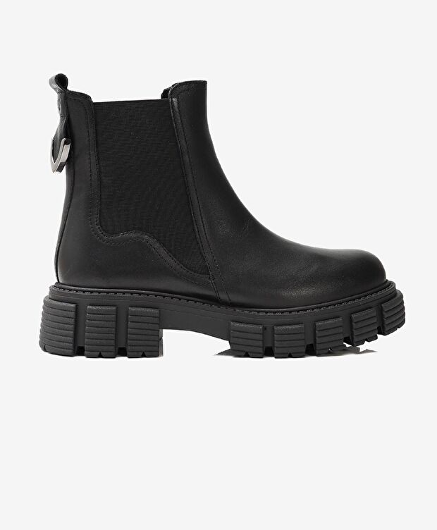 Kadın Siyah Hakiki Deri Chelsea Bot - 1