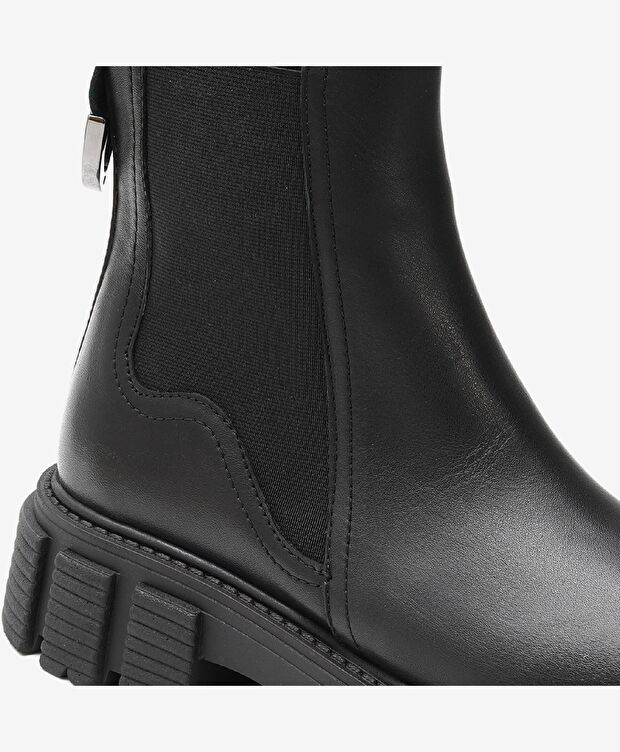 Kadın Siyah Hakiki Deri Chelsea Bot - 5