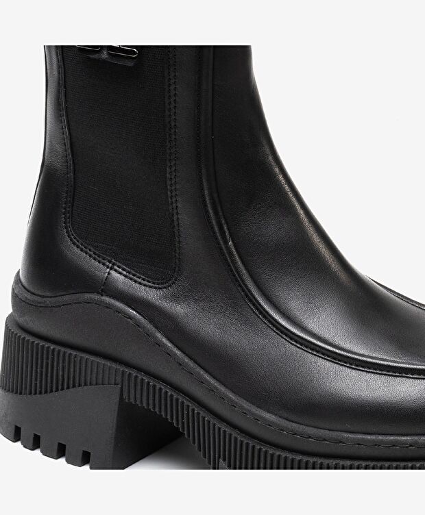 Kadın Siyah Hakiki Deri Memory Foam Taban Chelsea Bot - 4