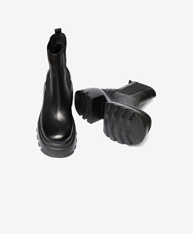 Kadın Siyah Hakiki Deri Chelsea Bot - 5